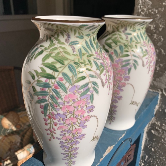 RHM Japanese Japan Wisteria / Birds Vases